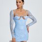 Lace Floral Bustier Strap Mini Dress