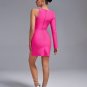 Asymmetric Diamonds Mesh Bandage Mini Dress