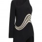 Asymmetric Diamonds Mesh Bandage Mini Dress