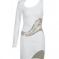Asymmetric Diamonds Mesh Bandage Mini Dress
