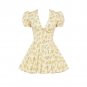 V Neck Short Sleeve Floral Mini Dress