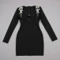 Long Sleeve Cut Out Mini Bandage Dress