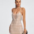 Crystal Fringe Mini Backless Dress