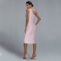 Sleeveless Striped Midi Bandage Dress