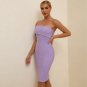 Off Shoulder Short Sleeve Asymmetrical Midi Bandage Dress