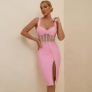 Strappy Sleeveless Striped Midi Bandage Dress