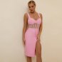 Strappy Sleeveless Striped Midi Bandage Dress