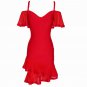 Strappy Short Sleeve Frill Midi Bandage Dress