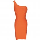 One Shoulder Sleeveless Asymmetrical Midi Bandage Dress