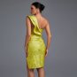 One Shoulder Sleeveless Frill Midi Bodycon Dress