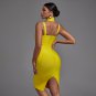 High Neck Sleeveless Hollow out Midi Bandage Dress