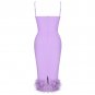 Strappy Feather Midi Bandage Dress