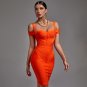 Strappy Short Sleeve Striped Midi Bandage Dress