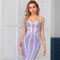 Strappy Sleeveless Striped Midi Bandage Dress