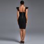 Backless Striped Midi Bandage Dress