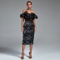 Off Shoulder Pleated Midi Elegant Bodycon Dress