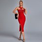 Round Neck Sleeveless Midi Bubble Beads Bandage Dress