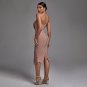Strapless Sleeveless Tassels Midi Bandage Dress