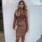 Off Shoulder Long Sleeve Ruched Mini Bodycon Dress