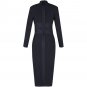 Round Neck Long Sleeve Striped Over Knee Bandage Dress