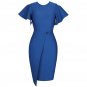 Round Neck Short Sleeve Frill Over Knee Bandage Dress