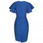 Round Neck Short Sleeve Frill Over Knee Bandage Dress