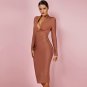 V Neck Long Sleeve Bandage Dress