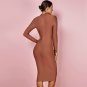 V Neck Long Sleeve Bandage Dress