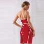Strappy Sleeveless Striped Over Knee Bandage Dress