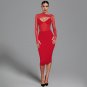 Long Sleeve Cut Out Mesh Bandage Dress