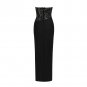 Strapless Sleeveless Lace Over Knee Bandage Dress