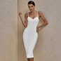 Strappy Sleeveless Plain Over Knee Bandage Dress