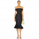 Off Shoulder Short Sleeve Midi Fishtail Bandage Dress