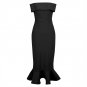 Off Shoulder Short Sleeve Midi Fishtail Bandage Dress