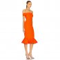 Off Shoulder Short Sleeve Midi Fishtail Bandage Dress