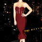 Strapless Crystal Midi Fishtail Bandage Dress