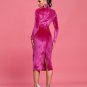 Velvet High Neck Midi Bodycon Dress