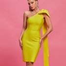 Bowknot Asymmetrical Sleeveless Bandage Dress