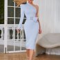 One Shoulder With Belt Midi Bodycon Dress