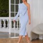 One Shoulder With Belt Midi Bodycon Dress