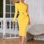 One Shoulder With Belt Midi Bodycon Dress