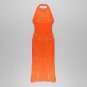Halter Sleeveless Tassels Midi Bandage Dress
