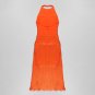 Halter Sleeveless Tassels Midi Bandage Dress