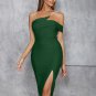 One Shoulder Pearl Midi Bandage Dress