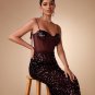 Strappy Sequin Corset Midi Dress