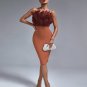 Strapless Feather Midi Bandage Dress