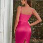 Strappy Sleeveless Slit Over Knee Bodycon Dress