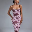 Purple Pink Floral Midi Dress