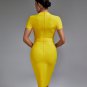 V Neck Short Sleeve With Belt Bandage Dress
