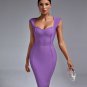 Lilac Backless Bandage Dress